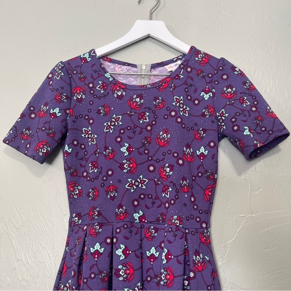 LuLaRoe Amelia Purple Dress‎ Size xs pockets - Picture 7 of 14